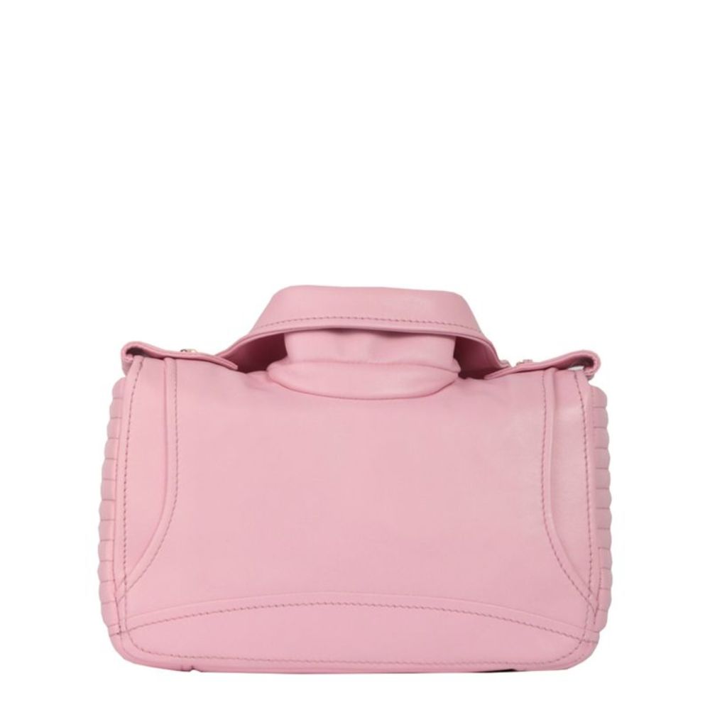 Moschino Biker Leather Shoulder Bag Pink Womens - Picture 5 of 5